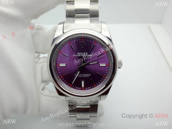 Copy Rolex Oyster Perpetual Purple Dial Stainless Steel Watch 39MM Copy Rolex Oyster Perpetual Purple Dial Stainless Steel Watch 39MM