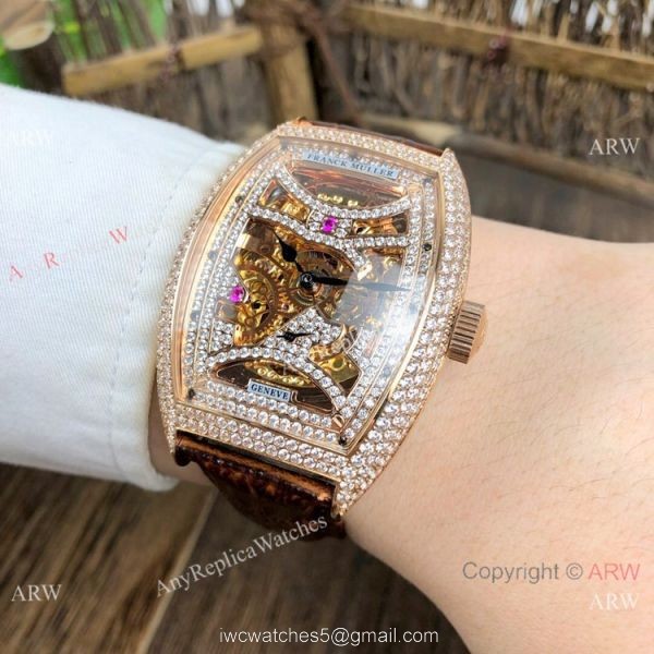 Copy Franck Muller Geneve Skeleton Watch Rose Gold Diamond Copy Franck Muller Geneve Skeleton Watch Rose Gold Diamond