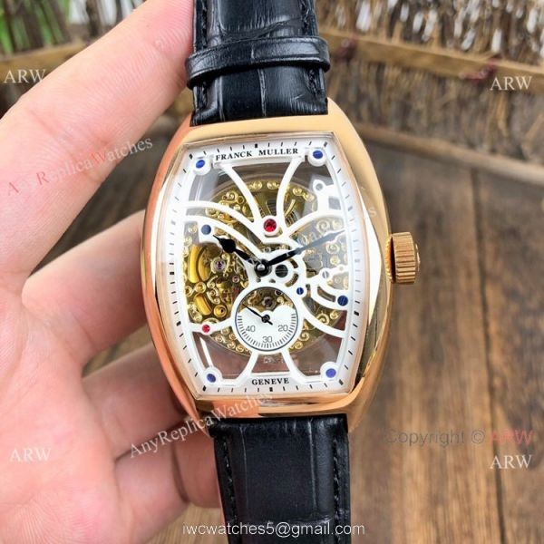 Knockoff Franck Muller Cintree Curvex Skeleton Watches SS Diamond Brown Leather Strap Knockoff Franck Muller Cintree Curvex Skeleton Watches SS Diamond Brown Leather Strap