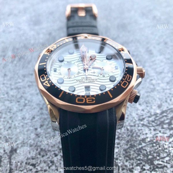 Omega Seamaster 300M Chronograph 2-Tone Rose Gold Omega Clone Watch Omega Seamaster 300M Chronograph 2-Tone Rose Gold Omega Clone Watch