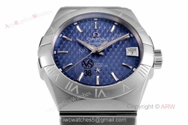 New vsf Watches Swiss Omega Constellation Blue Dial Stainless Steel Replica Watches New vsf Watches Swiss Omega Constellation Blue Dial Stainless Steel Replica Watches