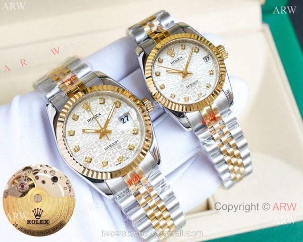 Replica Rolex Datejust Two Tone Lover Watches Siver Dial Replica Rolex Datejust Two Tone Lover Watches Siver Dial