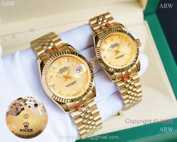 Replica Rolex Datejust Gold White Face Watches 36mm and 31mm Replica Rolex Datejust Gold White Face Watches 36mm and 31mm