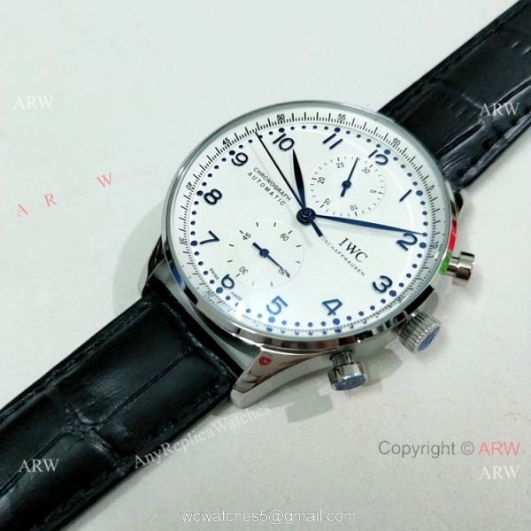 IWC Portuguese Rattrapante SS White Dial Watch Automatic Movement IWC Portuguese Rattrapante SS White Dial Watch Automatic Movement