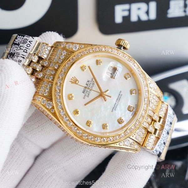 Gold Rolex Oyster Perpetual Datejust With Diamonds 41mm Replica Watch Gold Rolex Oyster Perpetual Datejust With Diamonds 41mm Replica Watch