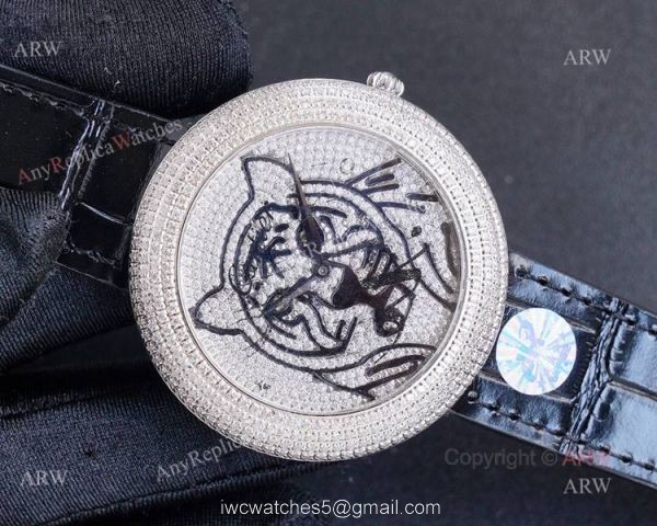 Swiss Grade Cartier Panther Diamonds Cartier Watch Copy Men 44mm Swiss Grade Cartier Panther Diamonds Cartier Watch Copy Men 44mm