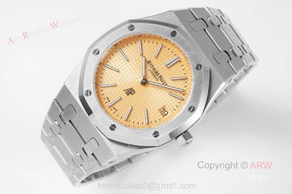 Swiss Replica Audemars Piguet Royal Oak 15202 Gold Dial Stainless Steel Watch 39mm Swiss Replica Audemars Piguet Royal Oak 15202 Gold Dial Stainless Steel Watch 39mm