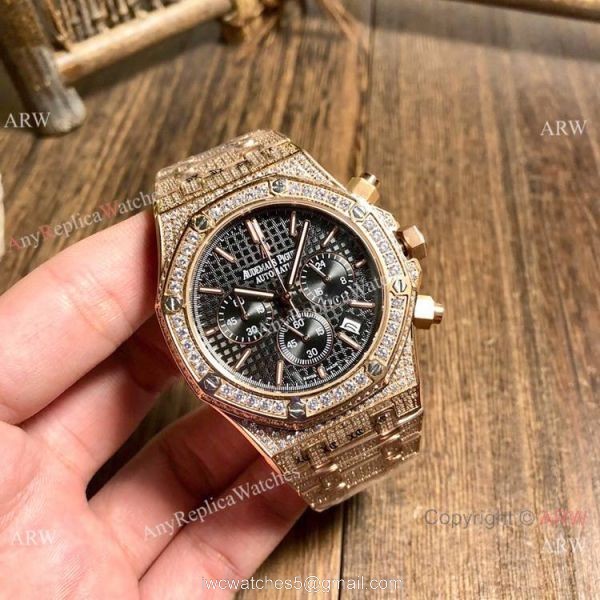 Knockoff Audemars Piguet Royal Oak Full Diamond Watches Gold and Silver Knockoff Audemars Piguet Royal Oak Full Diamond Watches Gold and Silver