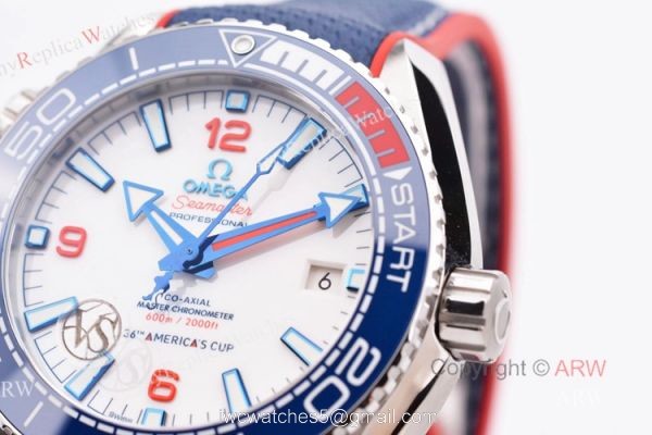 VS Factory Omega Seamaster Planet Ocean 600m White Red Blue Ceramic Bezel Americas Cup Replica Watch VS Factory Omega Seamaster Planet Ocean 600m White Red Blue Ceramic Bezel Americas Cup Replica Watch