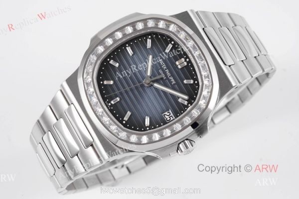 (PPF) V4 Version Best Replica Patek Philippe Nautilus Stainless Steel Dark Blue Dial Diamond Watches (PPF) V4 Version Best Replica Patek Philippe Nautilus Stainless Steel Dark Blue Dial Diamond Watches