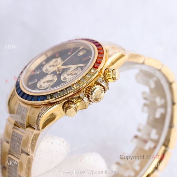 New Rolex Daytona Rainbow For Sale Swiss 7750 Rolex Daytona Gold Watch Best Copy New Rolex Daytona Rainbow For Sale Swiss 7750 Rolex Daytona Gold Watch Best Copy