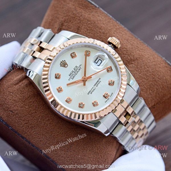 Swiss Copy Datejust Rolex Jubilee Rose Gold White Face 36mm Watches Swiss Copy Datejust Rolex Jubilee Rose Gold White Face 36mm Watches