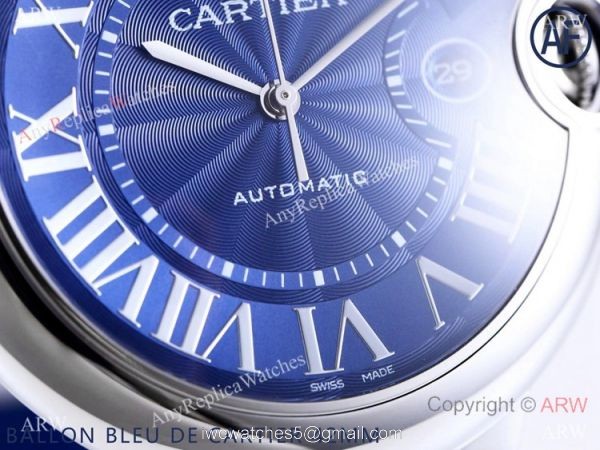 AF Swiss Grade Copy Cartier Ballon Bleu Watch 42mm Blue Dial AF Swiss Grade Copy Cartier Ballon Bleu Watch 42mm Blue Dial