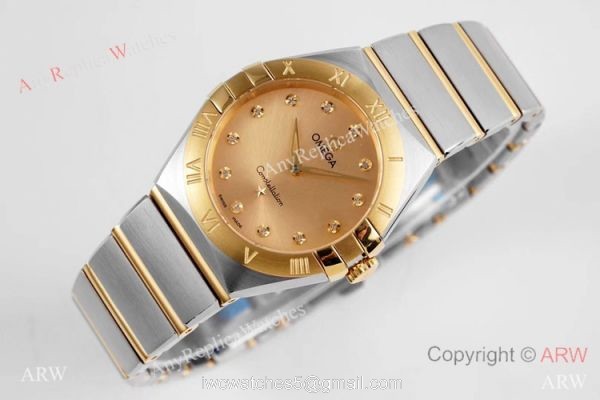 NEW! Swiss Copy Omega Constellation 2-Tone Watch 28mm Quartz NEW! Swiss Copy Omega Constellation 2-Tone Watch 28mm Quartz