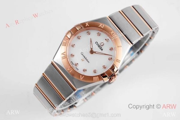 NEW! Swiss Copy Omega Constellation 28mm Quartz Watch 2-Tone Rose Gold NEW! Swiss Copy Omega Constellation 28mm Quartz Watch 2-Tone Rose Gold