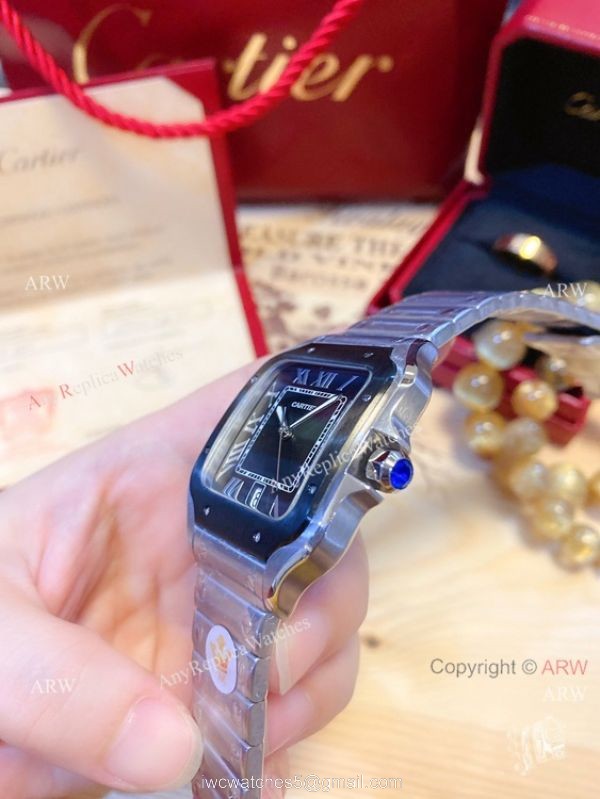 2020 NEW! Copy Cartier Santos de Large Quartz Watch Grey Dial 2020 NEW! Copy Cartier Santos de Large Quartz Watch Grey Dial