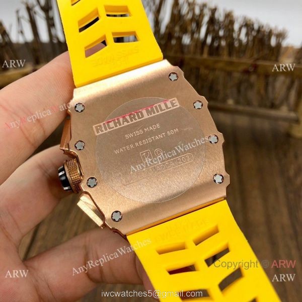 Japan Grade Richard Mille Rose Gold Chronograph Watch 50mm Japan Grade Richard Mille Rose Gold Chronograph Watch 50mm
