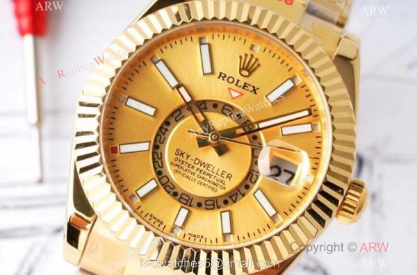 Swiss Grade 1 Copy Rolex Sky-Dweller Yellow Gold 42mm Watch 9001 Movement Swiss Grade 1 Copy Rolex Sky-Dweller Yellow Gold 42mm Watch 9001 Movement