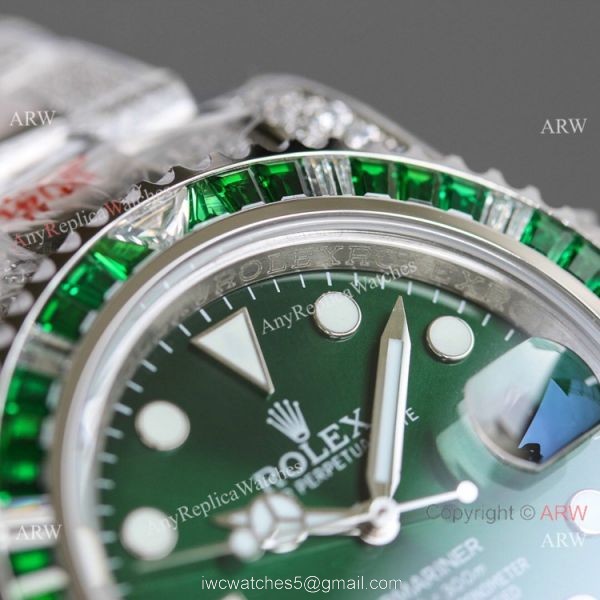 JH Factory Copy Rolex Submariner Iced Out Watch Swiss 2836 Diamond Band JH Factory Copy Rolex Submariner Iced Out Watch Swiss 2836 Diamond Band