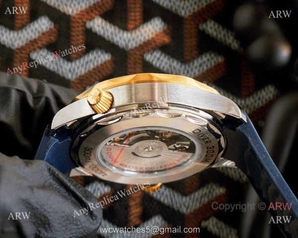 Best Quality Copy Omega Seamaster Diver 300M Watches Rose Gold and Blue Best Quality Copy Omega Seamaster Diver 300M Watches Rose Gold and Blue