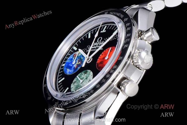 Replica OM Factory Omega Speedmaster Moonwatch With 3 Colors Sub-Dials Black Ceramic Bezel Replica OM Factory Omega Speedmaster Moonwatch With 3 Colors Sub-Dials Black Ceramic Bezel
