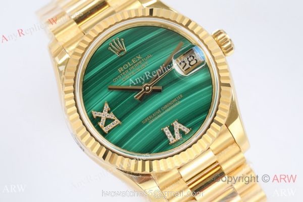 EW Factory Rolex Oyster Perpetual Datejust Watch Malachite Face Yellow Gold 31mm EW Factory Rolex Oyster Perpetual Datejust Watch Malachite Face Yellow Gold 31mm