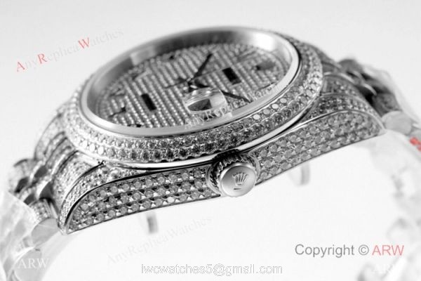 TW Factory Rolex Datejust Iced Out Watches 41mm Diamonds Silver Case TW Factory Rolex Datejust Iced Out Watches 41mm Diamonds Silver Case