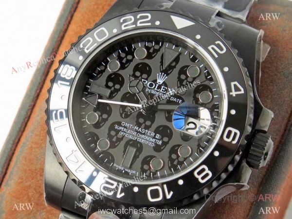 2021 NEW! Super Clone Rolex GMT Master II REVENGE Watch Skull Dial Matte Black Swiss 3285 Movement 2021 NEW! Super Clone Rolex GMT Master II REVENGE Watch Skull Dial Matte Black Swiss 3285 Movement