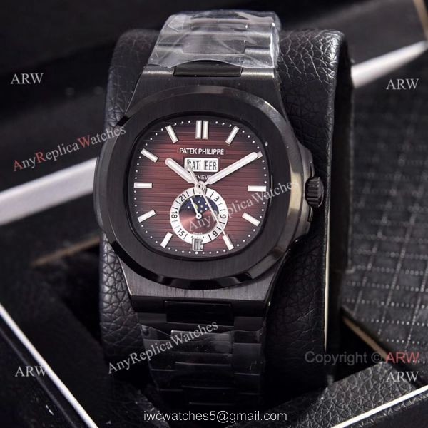 Solid Black Patek Philippe Annual Calendar Copy Watches 39.5mm Solid Black Patek Philippe Annual Calendar Copy Watches 39.5mm