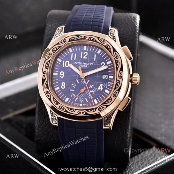 Copy Patek Philippe Aquanaut VK Chronograph Watches Rose Gold Engraving Copy Patek Philippe Aquanaut VK Chronograph Watches Rose Gold Engraving