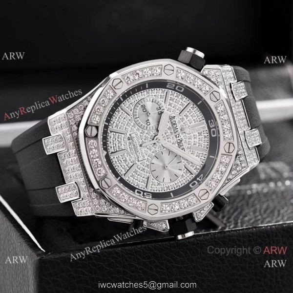 Audemars Piguet Royal Oak Offshore Diver Iced Out Watches Rubber Strap Audemars Piguet Royal Oak Offshore Diver Iced Out Watches Rubber Strap