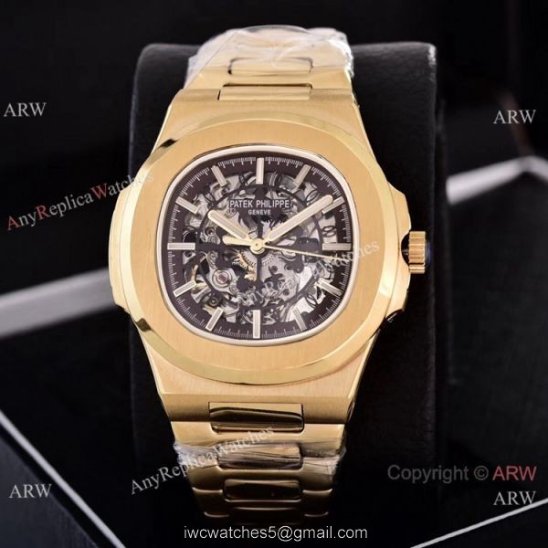Faux Patek Philippe Nautilus Skeleton Watch Yellow Gold Faux Patek Philippe Nautilus Skeleton Watch Yellow Gold