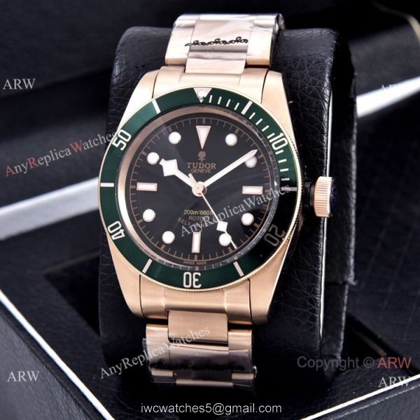 Replica Tudor Heritage Black Bay 41mm Men Watches Red Bezel Rose Gold Replica Tudor Heritage Black Bay 41mm Men Watches Red Bezel Rose Gold