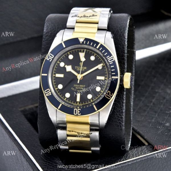 Copy Tudor Heritage Black Bay Two Tone Blue Bezel Watches Copy Tudor Heritage Black Bay Two Tone Blue Bezel Watches