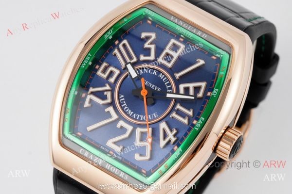 ABF Swiss Replica Franck Muller V45 CRAZY HOUR Watch 44mm Rose Gold ABF Swiss Replica Franck Muller V45 CRAZY HOUR Watch 44mm Rose Gold