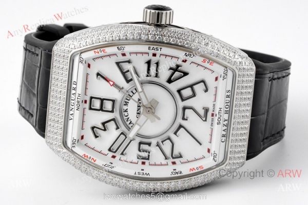 ABF Franck Muller Vanguard V45 Iced Out Diamond Watch with Crazy Hour ABF Franck Muller Vanguard V45 Iced Out Diamond Watch with Crazy Hour
