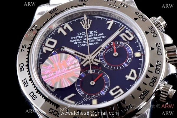 Best 1:1 Swiss Replica Rolex Daytona JH 4130 Chronograph Watch Blue Arabic Dial Best 1:1 Swiss Replica Rolex Daytona JH 4130 Chronograph Watch Blue Arabic Dial