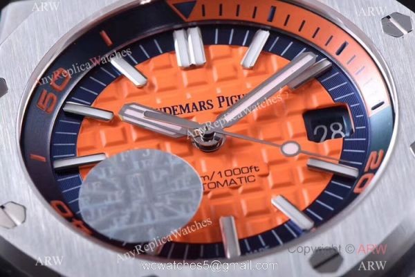 JF Factory V8 1:1 Best Audemars Piguet Divers Watch Orange Rubber Strap JF Factory V8 1:1 Best Audemars Piguet Divers Watch Orange Rubber Strap