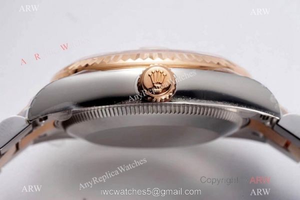Swiss Clone Rolex Datejust 31mm Watch Two Tone Rose Gold Gray Dial Swiss Clone Rolex Datejust 31mm Watch Two Tone Rose Gold Gray Dial