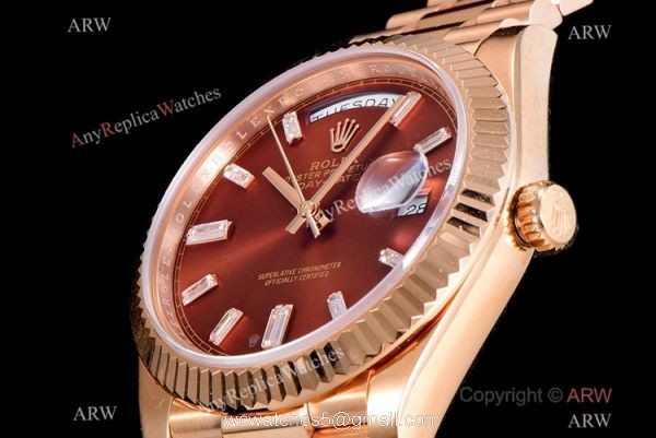 (GM) Swiss 2836 Rolex Day-Date 40mm Watch Chocolate Dial Diamond Markers (GM) Swiss 2836 Rolex Day-Date 40mm Watch Chocolate Dial Diamond Markers