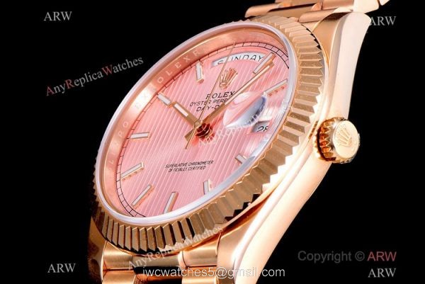 (GM) Copy Rolex Day-Date GM Factory 2836 Watch Bright Pink Dial 40mm (GM) Copy Rolex Day-Date GM Factory 2836 Watch Bright Pink Dial 40mm