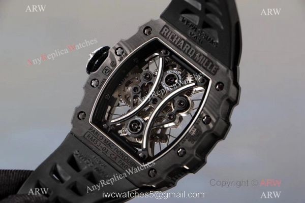 KV Factory Richard Mille RM53-01 Tourbillon Pablo Mac Donough Watch TPT Carbon Rubber Strap KV Factory Richard Mille RM53-01 Tourbillon Pablo Mac Donough Watch TPT Carbon Rubber Strap
