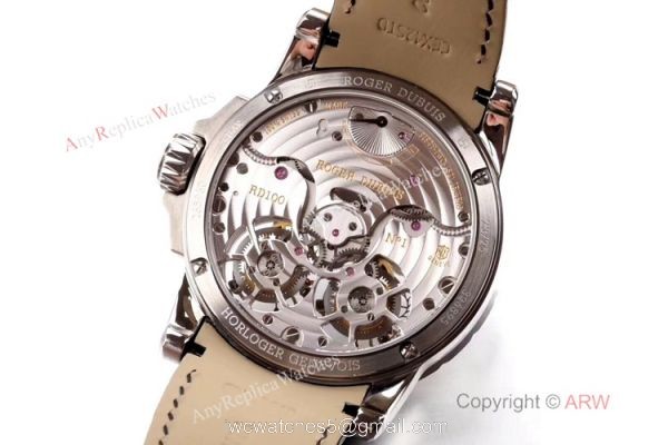 Super Clone Roger Dubuis Excalibur Skeleton Double Flying Tourbillon Watch Silver Dial Super Clone Roger Dubuis Excalibur Skeleton Double Flying Tourbillon Watch Silver Dial