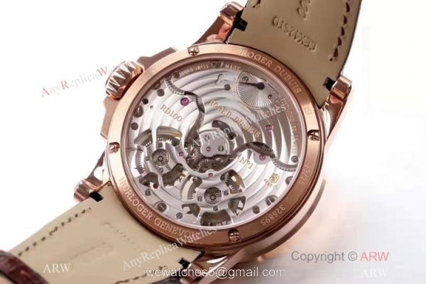 Super Clone Roger Dubuis RDDBEX0249 Double Tourbillon Men Watch Silver Dial Rose Gold Super Clone Roger Dubuis RDDBEX0249 Double Tourbillon Men Watch Silver Dial Rose Gold