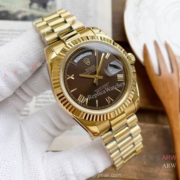 Copy Rolex DayDate Watches Yellow Gold President Gray Dial 40mm Copy Rolex DayDate Watches Yellow Gold President Gray Dial 40mm
