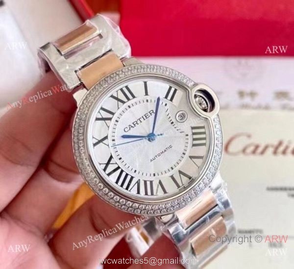 Clone Cartier Ballon Bleu Automatic Movement Watch 2-Tone Rose Gold Diamond Clone Cartier Ballon Bleu Automatic Movement Watch 2-Tone Rose Gold Diamond