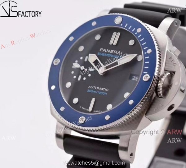 New 2021 Panerai PAM 1209 Submersible Azzurro Blue 42mm Watch VSF Panerai New 2021 Panerai PAM 1209 Submersible Azzurro Blue 42mm Watch VSF Panerai