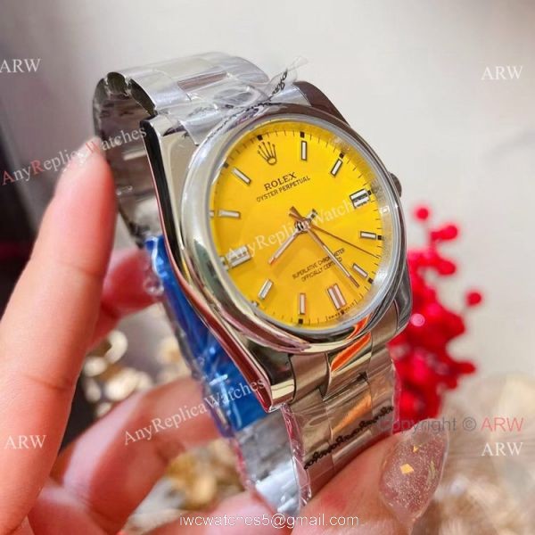 Rolex Oyster Perpetual 36mm Watch Yellow Dial Quartz Movement Rolex Oyster Perpetual 36mm Watch Yellow Dial Quartz Movement