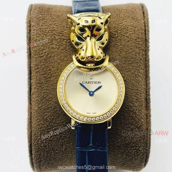 New! Copy Cartier Panthere Gold Diamond Lady Watches Swiss Quartz New! Copy Cartier Panthere Gold Diamond Lady Watches Swiss Quartz