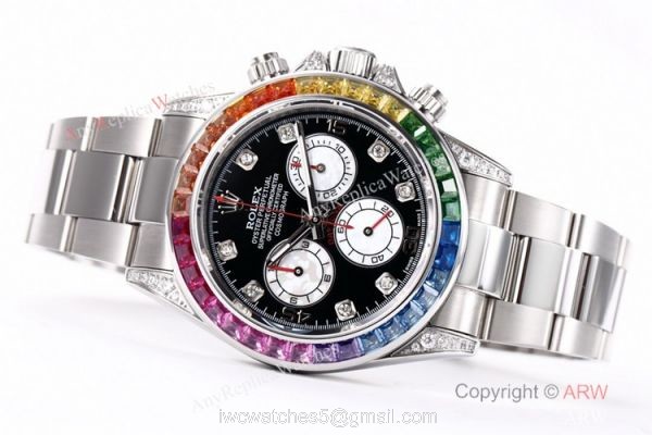 BL Factory Replica Rolex Daytona Rainbow Stainless Steel Watch Cal.4130 40mm BL Factory Replica Rolex Daytona Rainbow Stainless Steel Watch Cal.4130 40mm